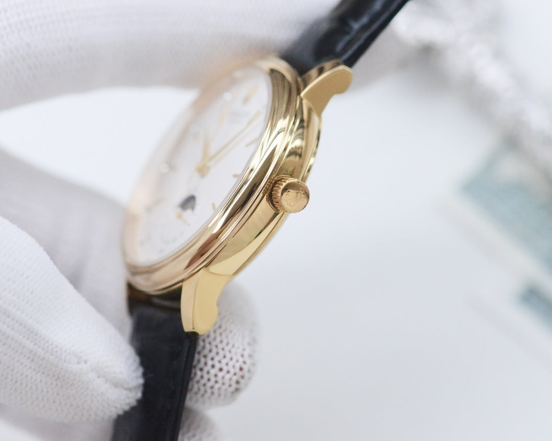 White -904L Yellow - Black Leather - Automatic - 39mm