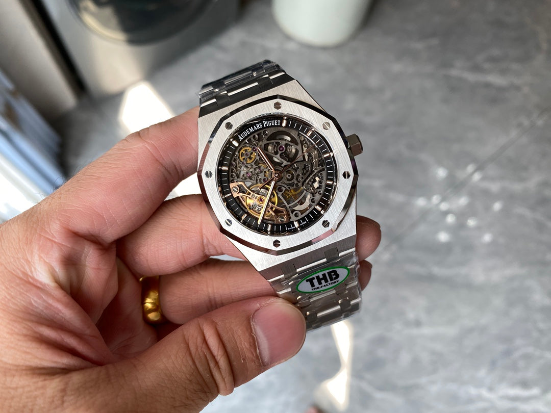 TOP 15407- Hollow Silver 904L steel - Automatic - 41mm