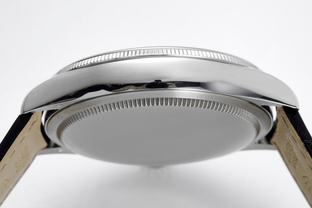 White -904L Silver - Black Leather - Automatic - 39mm