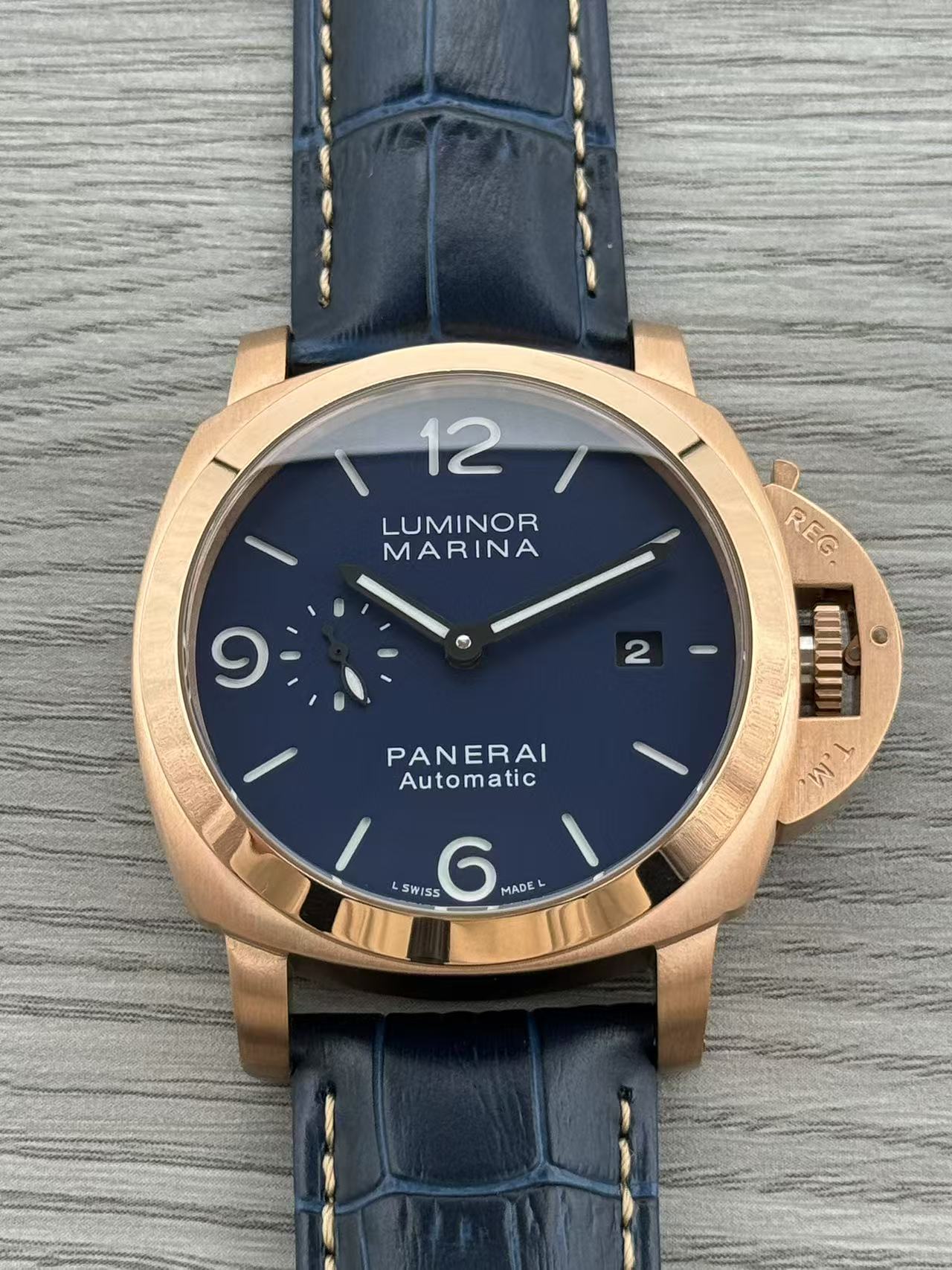 Blue Yellow - 904L Steel - Blue Leather -Automatic - 44mm