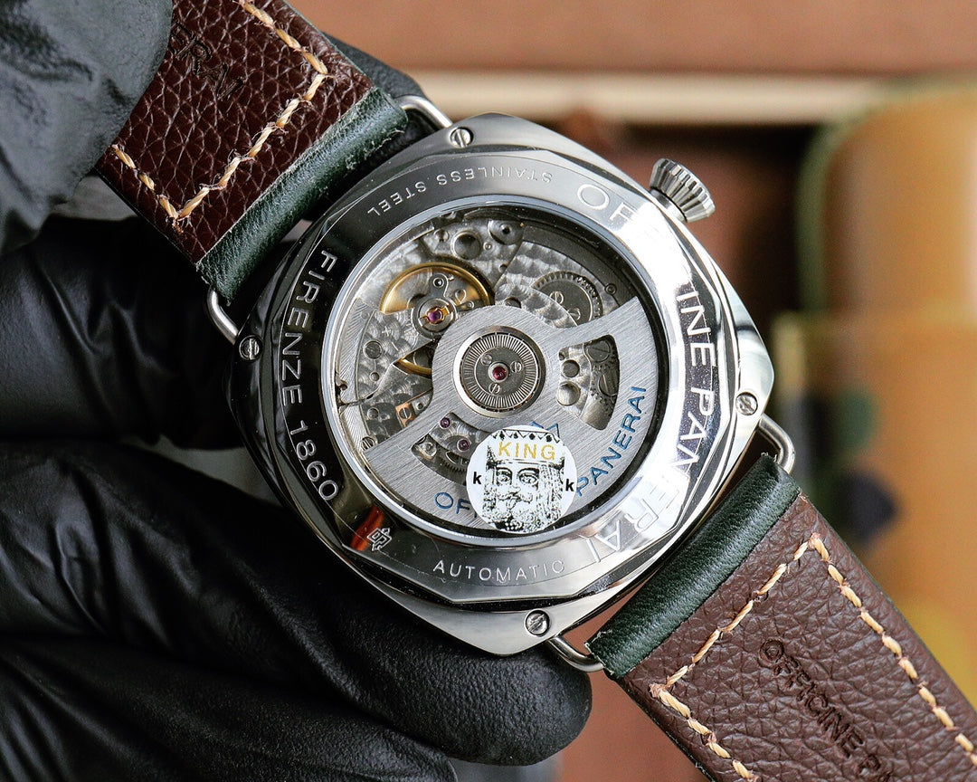 Green Silver - Green Leather - Automatic - 44mm