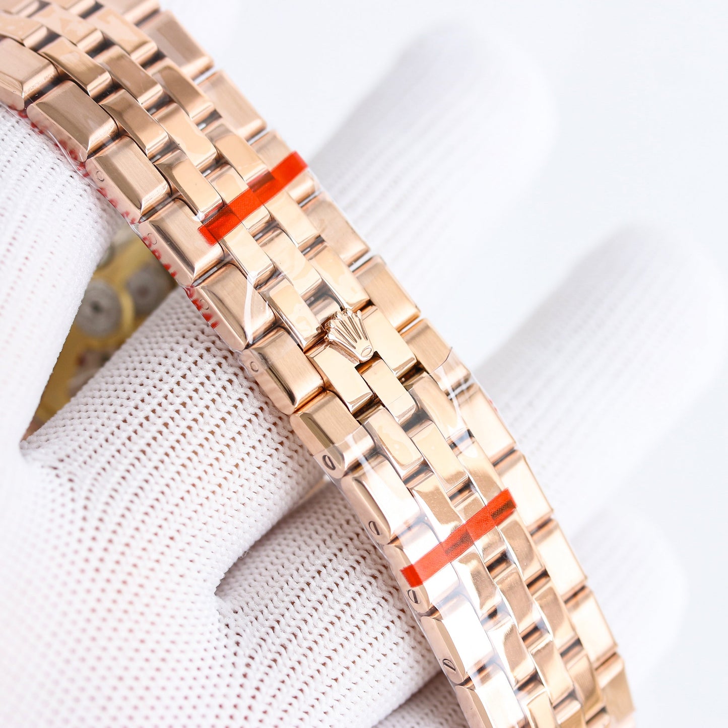 L-Dweller - 127336- White Rhinestones bezel - Yellow 904L Steel- Ultra-thin-Automatic - 40/36mm