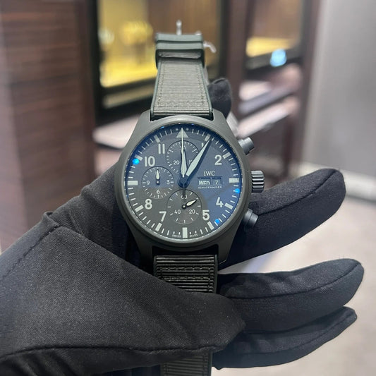 Chronograph -Dark green - Green rubber- Quartz -42mm