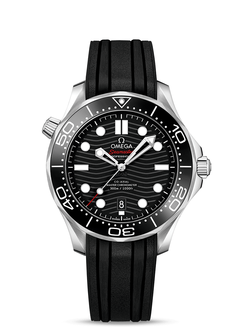 Compensation watch- Black Silver - Black Rubber - Automatic - 42mm