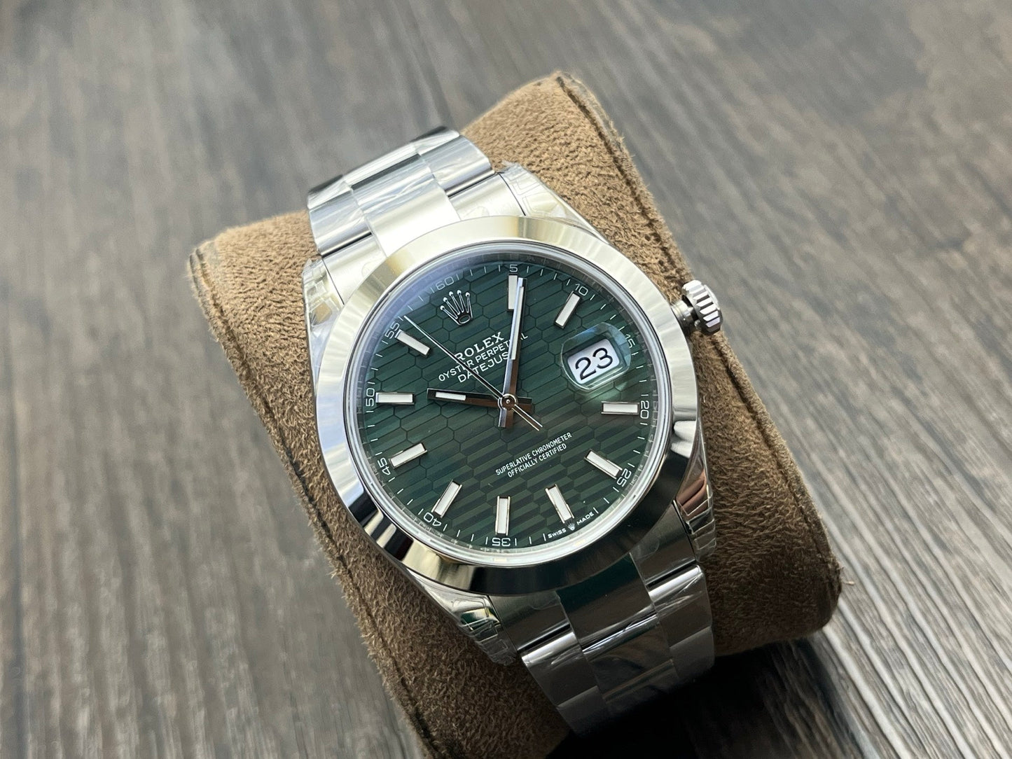 C-Factory -Green Wave - Smooth Bezel - Silver 904L Steel- Automatic - 41mm