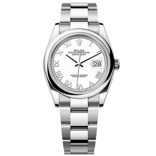 LADY -C-Factory -M126200- White -Smooth bezel- Silver 904L Steel- Automatic - 36mm