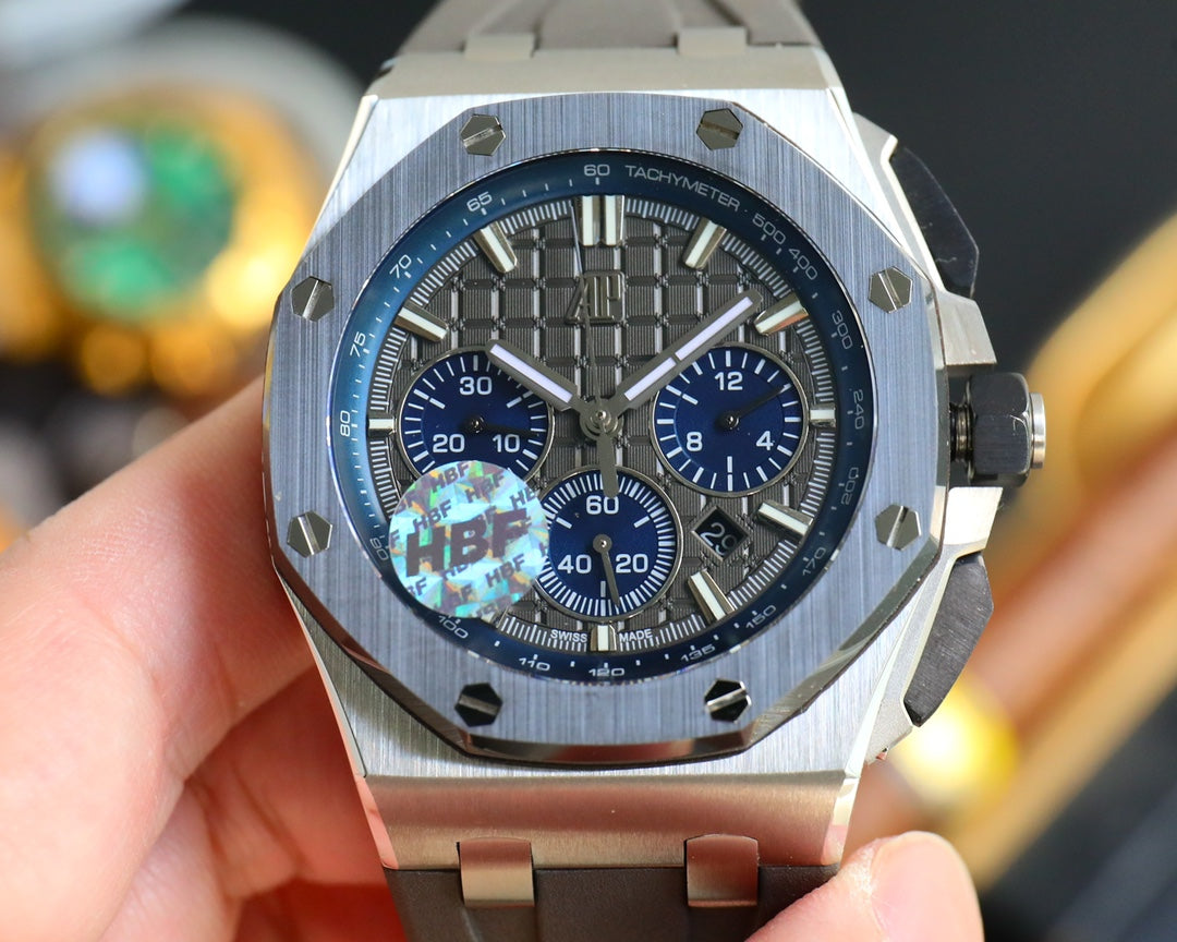 TOP! Grey Ceramic Bezel - Grey Rubber - Automatic - 43mm