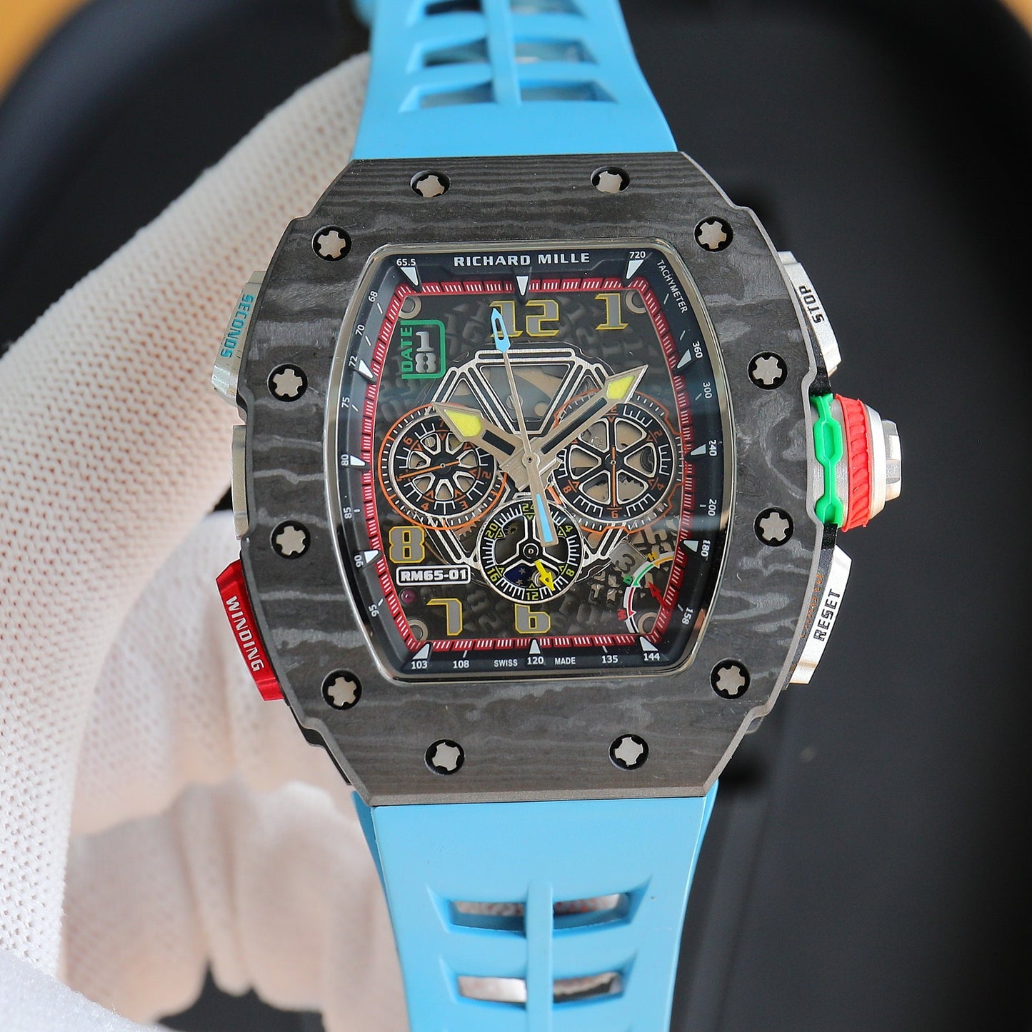 Chronograph - Black Ceramic- Blue Rubber- Self-winding - QUARTZ - 41*49mm