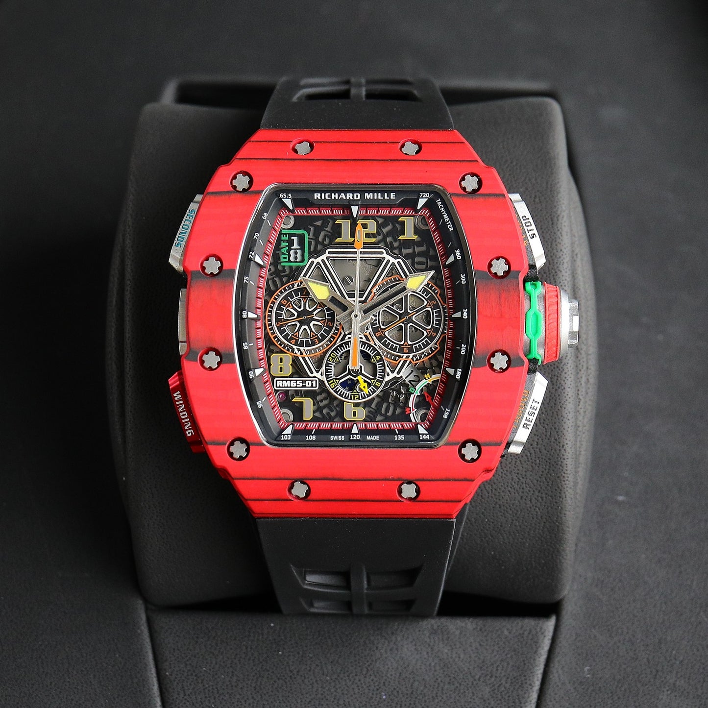 Chronograph - Red Ceramic- Black Rubber- Self-winding - QUARTZ - 41*49mm