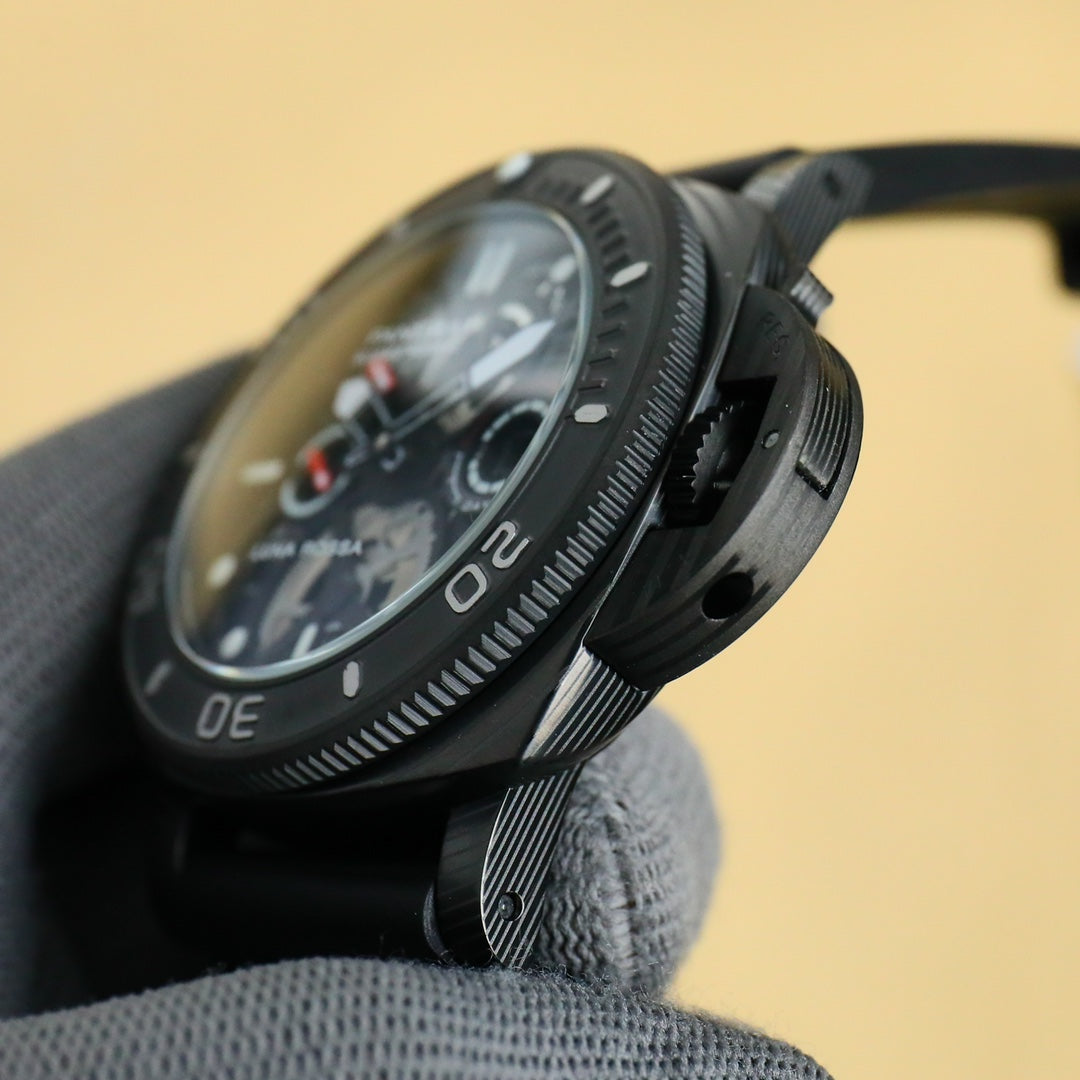 316L Steel Black- Hollow Black- Black Rubber - Automatic - 47mm