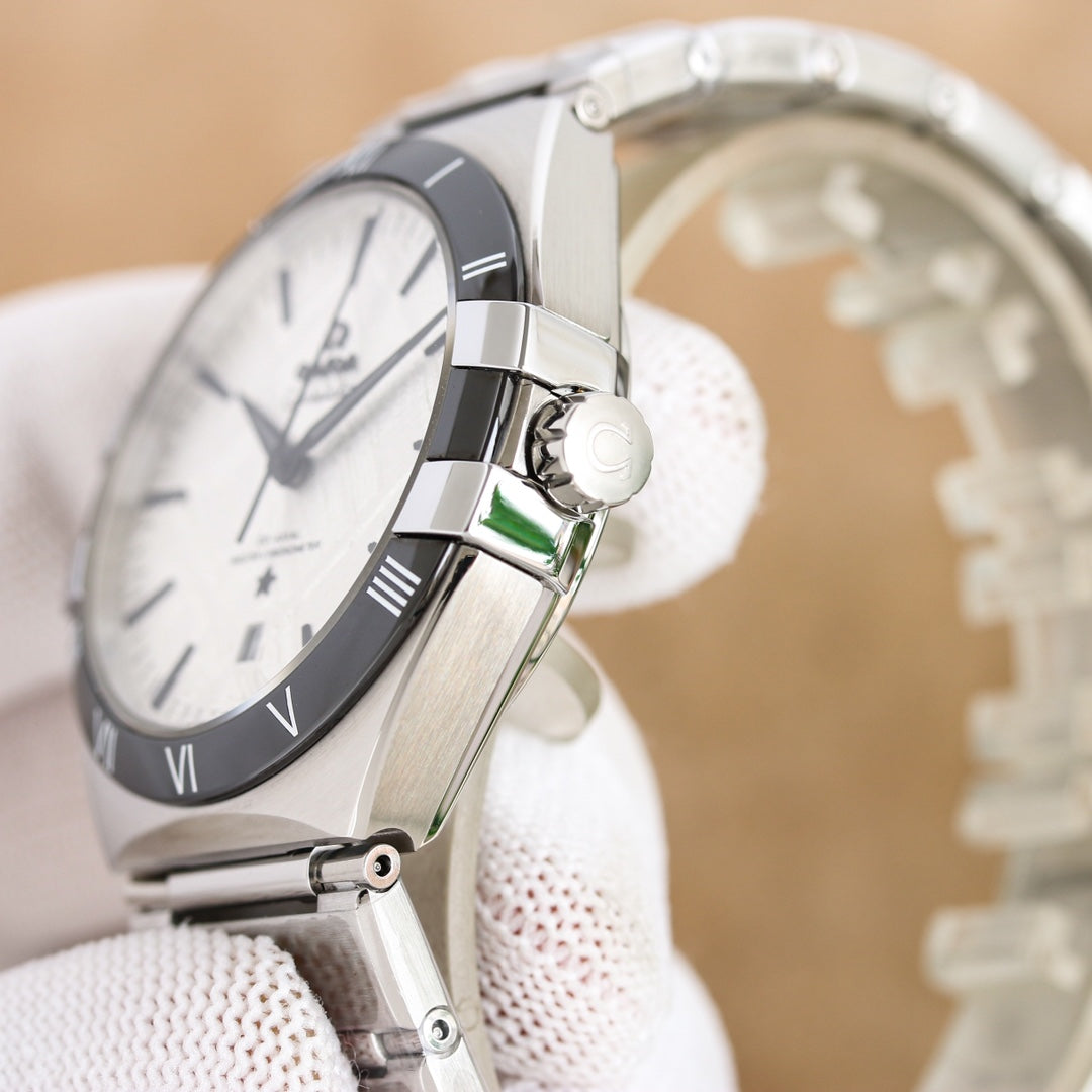 Meteorite Face -Black - Silver 904L Steel- Automatic - 41mm