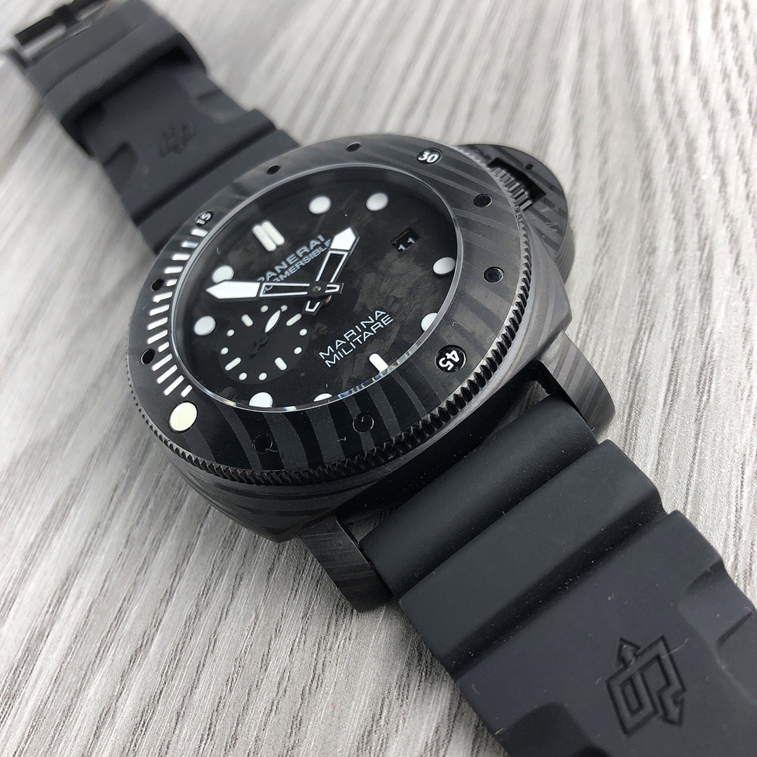 Black - Black 904L Steel - Black Rubber -Automatic - 47mm