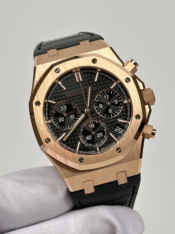 Chronograph- Black -Yellow 904L Steel- Black Leather- Automatic - 41mm