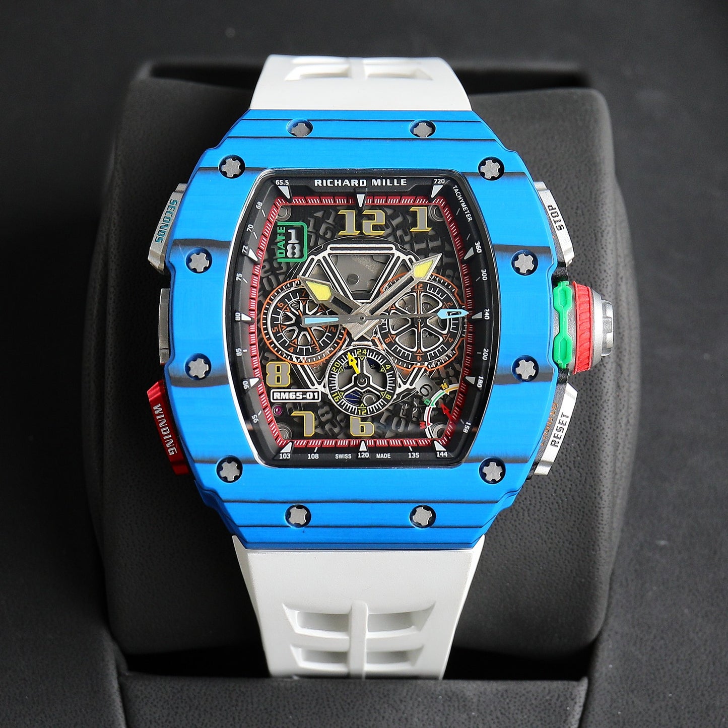 Chronograph - Blue Ceramic- White Rubber- Self-winding - QUARTZ - 41*49mm