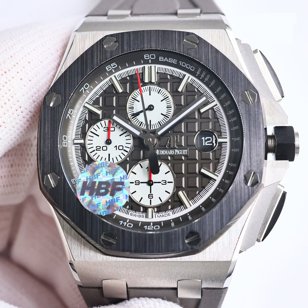 TOP! Grey Ceramic Bezel - Grey Rubber - Automatic - 43mm