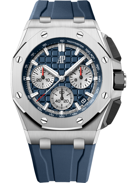 Blue Rubber Strap - Titanium Steel - QUARTZ - 43mm