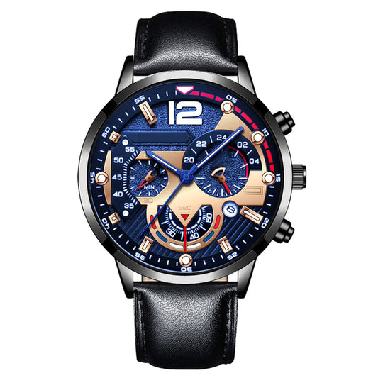 Blue Dial - Black Leather - Quartz -42mm