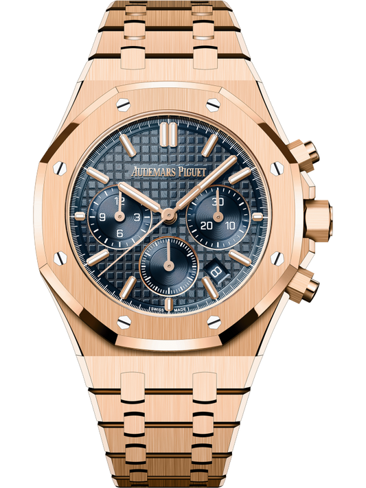 Chronograph -26331st- Blue - Rosegold 904L Steel - Quartz - 41mm